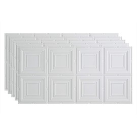 FASÄDE Portrait Decorative Vinyl 2ft x 4ft Glue Up Ceiling Panel in Matte White (5 Pack)