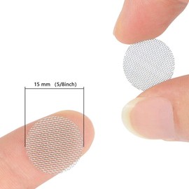 CESFONJER Pack of 200 Stainless Steel Screen Pipe Filter, Smoking Pipe Screen, 15 mm Pipe Screens, Steel Screens, 5/8 Inch Stainless Steel Smoke Filter Screen Pipe Filtering with Storage Box