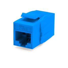 TRUE CABLE Cat6 Keystone Jack Coupler, Unshielded (UTP), PoE++ (4PPoE), UL Listed, ETL Verified, ANSI/TIA 568-2.D Cat 6 Performance Compliant, Female to Female RJ45 Couplers, Blue, 6 Pack