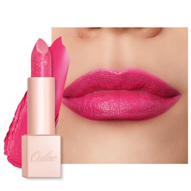 OULAC Moisturising Shine Lipstick Pink, Shimmering Lipstick with Shiny Surface, Creamy Texture, Lip Care Lipstick for Moisturising Lips, Vegan (03) Pink Jewel