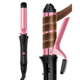 Travel Curling Iron, Mini Upgraded 1 Inch Dual Voltage Curling Iron, Lightweight 2 in 1 Hair Straightener and Curler, 30S Fast Heating & Easy to Use,with Ceramic Barrel for Travel