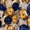 Flow.month 60Pcs Balloons Set, 12 Inches Navy Blue Balloons silver