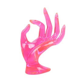 FRCOLOR Plastic Ring Stand Name Finger Jewelry Rack Ring Stand Hand Hand Model for Jewelry Cute Finger Rack Retro Holder Funky Shaped Adult Pink Home Holder Palm Display Model Shape Pink
