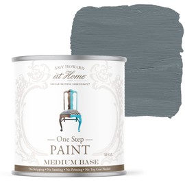 AMY HOWARD AT HOME Chalk-Based One Step Paint for Furniture, Cabinetry, Decor, Finish, and More | No Stripping, Sanding, or Priming | Medium Base | 16 Ounce | Geyer Gray