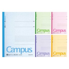 Kokuyo Notebook, Campus Notebook, A4 Color Cover, Pack of 5 Colors, A Ruled, NO-203CAX5