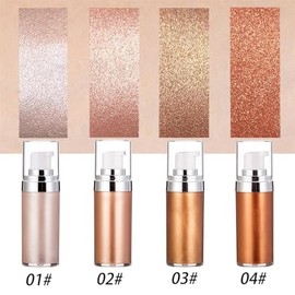 Glitter Body Makeup Liquid Cream, Bronzer Smooth Shine Liquid Foundation, Moisturizing Shiny Face Body Skin Highlighter Lotion, Instant Result, Sparkles And Deepens Skin Tone 20ml (02#)