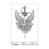 kobench Temporary Tattoos,Flower Sword Flying Wings - K166 Design,Waterproof,Easy-to-Apply,Long Lasting