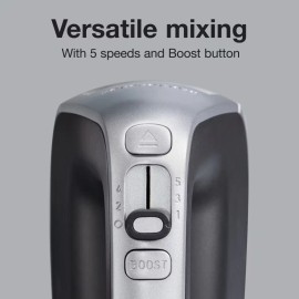 Proctor Silex Hand Mixer 5 Speeds plus Boost 62501: Handheld Mixer, 120W