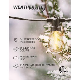 Brightech 104 (52x2) FT Ambience Pro Solar Powered Outdoor LED String Lights - Waterproof Remote Control Lights - 32 Bulbs, 7W Solar Powered Soft White Light for Camping, Patio, Garden