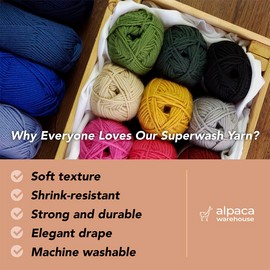 100% Pure Wool Yarn Superwash Set of 3 Skeins (150 Grams) DK Weight - Sourced Directly from Peru - Heavenly Soft and Perfect for Knitting and Crocheting (Leaf Green)