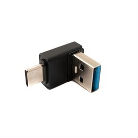 System-S USB 3.0 Adapter Type A Male to 3.1C Male Angle 5Gbps Adapter in Black