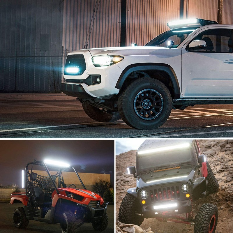Nilight 12 Inch 300W LED Light Bar Triple Row Flood