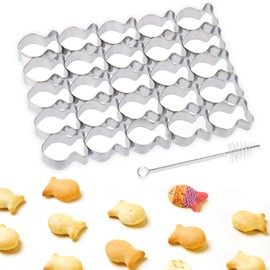 AIERSA Large Size Gold Fish Cracker Cutter,1.2 In Fish Cookie Cutter,Mini Goldfish Shapes Molds for Cookie,Non-stick Dough, Stainless Steels Cookie Cutters for Baking