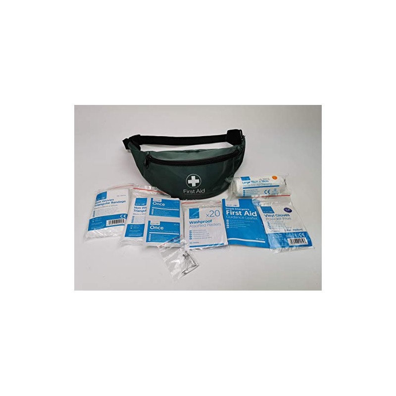 Blue Dot One Person Travel Kit in Green Bum Bag