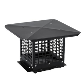 GarveeLife Chimney Cap, 13x13 in Square Chimney Cover, Galvanized Steel Fireplace Chimney Caps with Adjustable Bottom, Mesh Covers for Outside Existing Clay Flue, Black