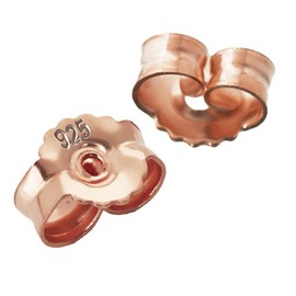 NKlaus 2088 1 Pair of 925 Silver 7 mm Rose Gold Plated Stud Earrings Ear Stopper Pousette Ear Nut Butterfly Clasp Hole 0.9 mm