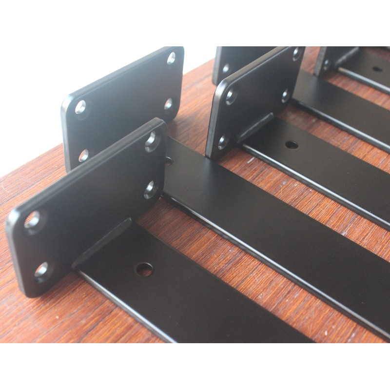 10 Pack - 8 inch Black Hidden L Shelf Bracket