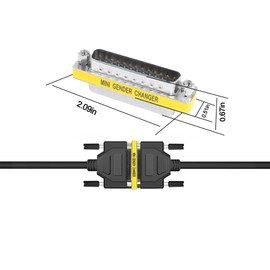 MEIRIYFA DB25 25-Pin Gender Changer D-SUB 25-Pin Male to Male Serial Cable Gender Changer RS232 VGA Adapter Connector - 2 Pieces