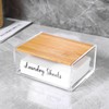 VOTLEVT Acrylic Laundry Detergent Sheets Holder with Bamboo Lid, Laundry