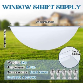 Vercraft 40" L x 16" W Basement Window Well Covers Clear Heavy Duty Polycarbonate Egress Window Cover Outside UV Resistant Waterproof Against Debris Window Cover Protects for Garden Yard