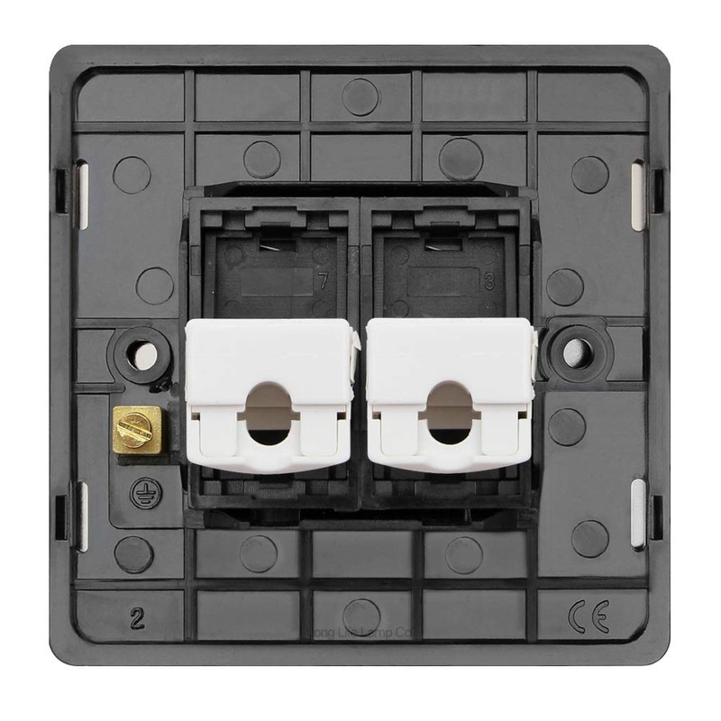 2 Gang Double Ethernet Port Data Socket CAT 5 Wall