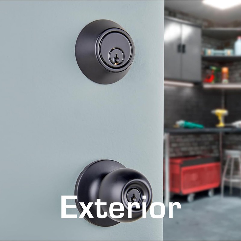 BRINKS Commercial - Keyed Entry Door Knob with Deadbolt Set,