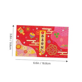 LALAFINA 12pcs Money Bag Wide Application Festival Red Packet Money Pocket New Year Theme for Present
