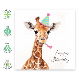 Central 23 Birthday Card Boys Girls - Birthday Giraffe - Birthday Greeting Card For Teens - Birthday Gifts For Animal Lovers - Birthday Card For Friends - Comes With Fun Stickers