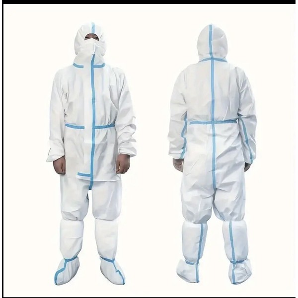 Unbranded Size XL Disposable Protective Coverall w/Hood Elastic Cuff Painting