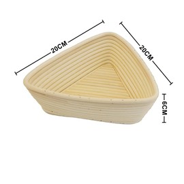 Bakery Premium Triangle Bread Banneton Basket - Proofing Basket for Making Bread Home Kitchen Sourdough Bread Baking Rattan Bread Fermentation Basket (20cm x 20cm x 6cm)