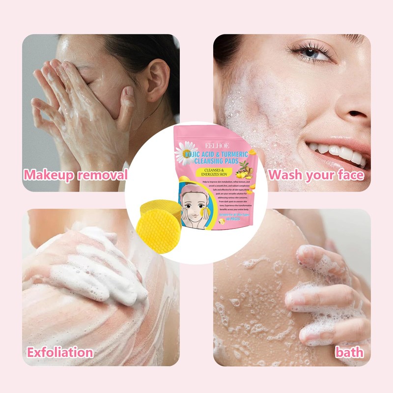 Landrain Turmeric Kojic Acid Pads, Mild and Irritation-Free, Pack of