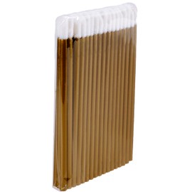 P-Beauty Cosmetic Accessories Microfibre Lip Brush Suitable for Eyelash Extension, Disposable Lip Brush, Cosmetic Lip Brush, Lint-Free Brush, Lipbrush, Gold, 50-500 Pieces (300)