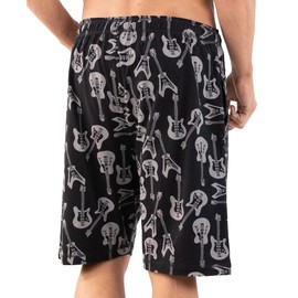 Lazy One Pajama Shorts for Men, Men's Pajama Bottoms, Sleepwear, Rocker Pajamas (Guitar, Large)