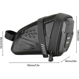 UNIQOCK Bicycle Saddle Bag, Waterproof, Seat Bag, Tail Bag, 2.3 gal (10 L) Large Capacity, Road Bike, Mountain Bike, Foldable, Includes Reflective Logo, Easy Installation, (M)
