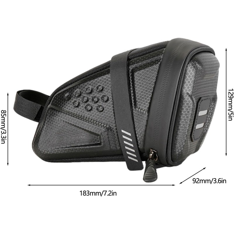 UNIQOCK Bicycle Saddle Bag, Waterproof, Seat Bag, Tail Bag, 2.3