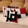 EZVING Set of 4 White Black Red Modern Abstract Geometric