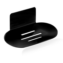 Rise age Soap Holder for Shower, Adhesive Soap Dish for Shower Stainless Steel Bar Soap Holder for Shower Black No Drilled Soap Holder for Shower Wall, Bathroom, Kitchen Sink Matte Black 1 PC