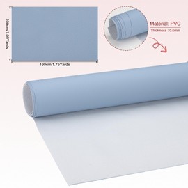PATIKIL 63x39.4in Faux Leather Sheets, Faux Leather Fabric Sheets Vinyl Fabric Synthetic Soft Waterproof PU for Replacement Upholstery Car, Sky Blue