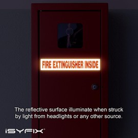 iSYFIX Fire Extinguisher Inside Sticker Sign – 10 Pack 9x1.7 Inch – Self-Adhesive Reflective Vinyl Decals, Laminated UV, Weather, Scratch, Fade Resistance, for Cars, Trucks, Trailers & Vehicles