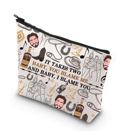 Song Lyrics Makeup Bag Country Music Gift You Blame Me and I Blame You Country Concert Tour Zipper Bag (IT Takes UK)