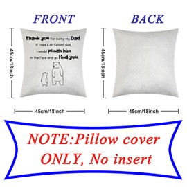 Pillow Covers for Dad Pillow Cover Gift from Daughter and Son for Dad Birthdays Christmas Thanksgiving Father's Day Cushion Cover