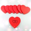 FAZHBARY 6 Pack Heart Shaped Red Sticky Notes - Cute