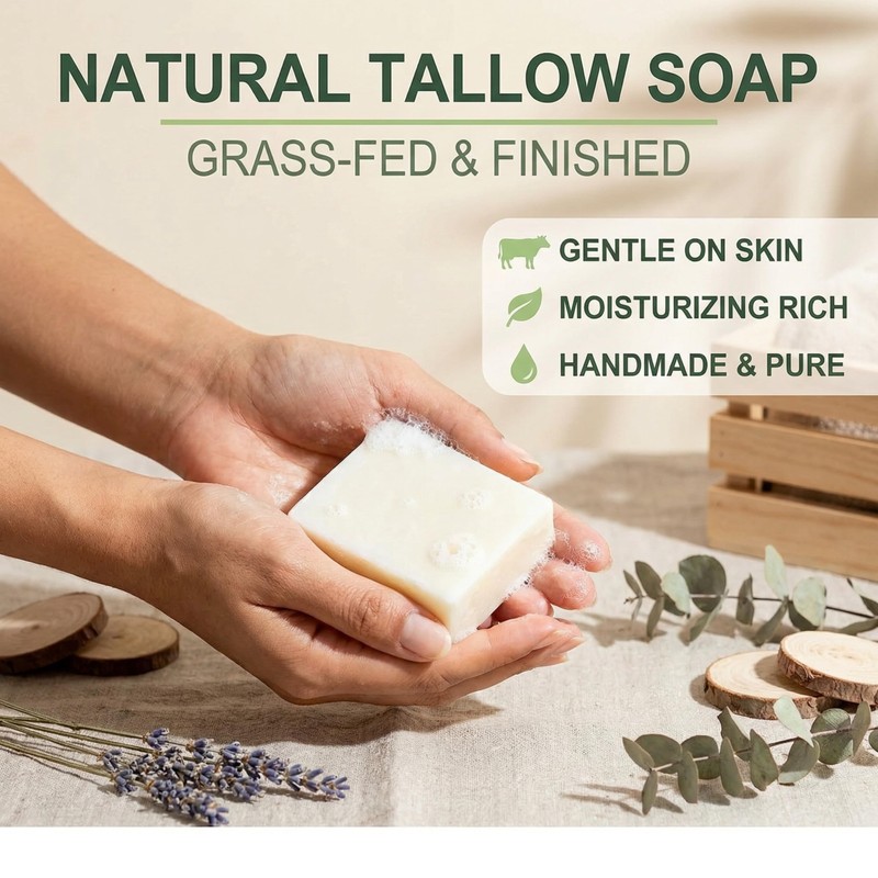 Tallow Soap 3 x 100g, Grass Fed Multi Use Bar