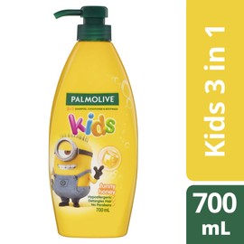 Palmolive Kids 3 in 1 Hair Shampoo, Conditioner and Body Wash 700mL, Minions Funny Honey, Hypoallergenic, Detangles Hair, No Parabens