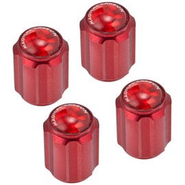 HASEPRO CAV-2R Magical Carbon Air Valve Cap, Red/Red, Set of 4