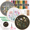REGODI 3 Sets Embroidery Stitches Practice Kit for Beginners with