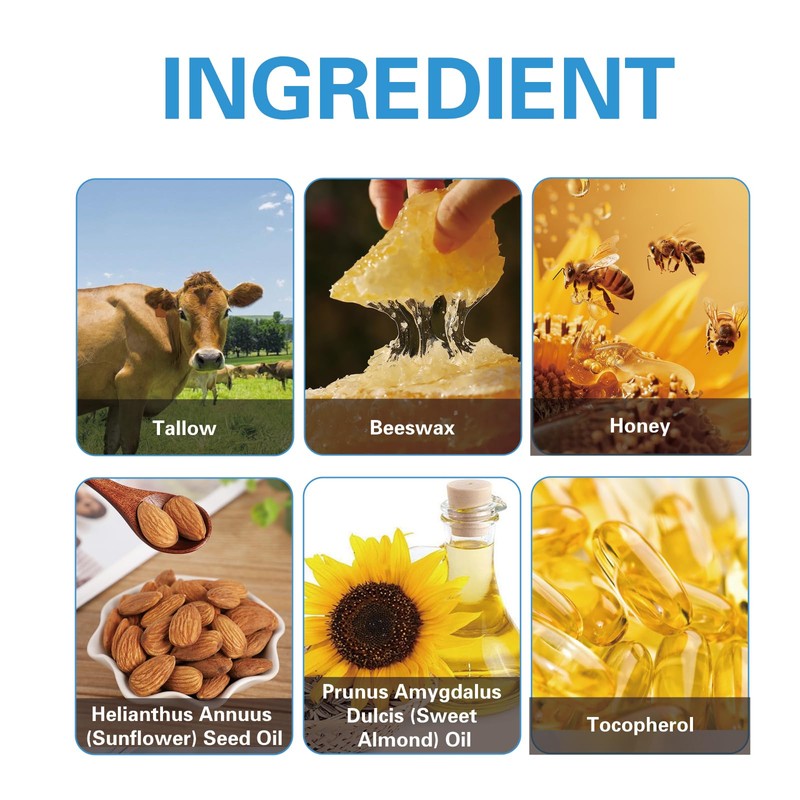 Beef Tallow for Face Cream, Tallow and Honey Balm for