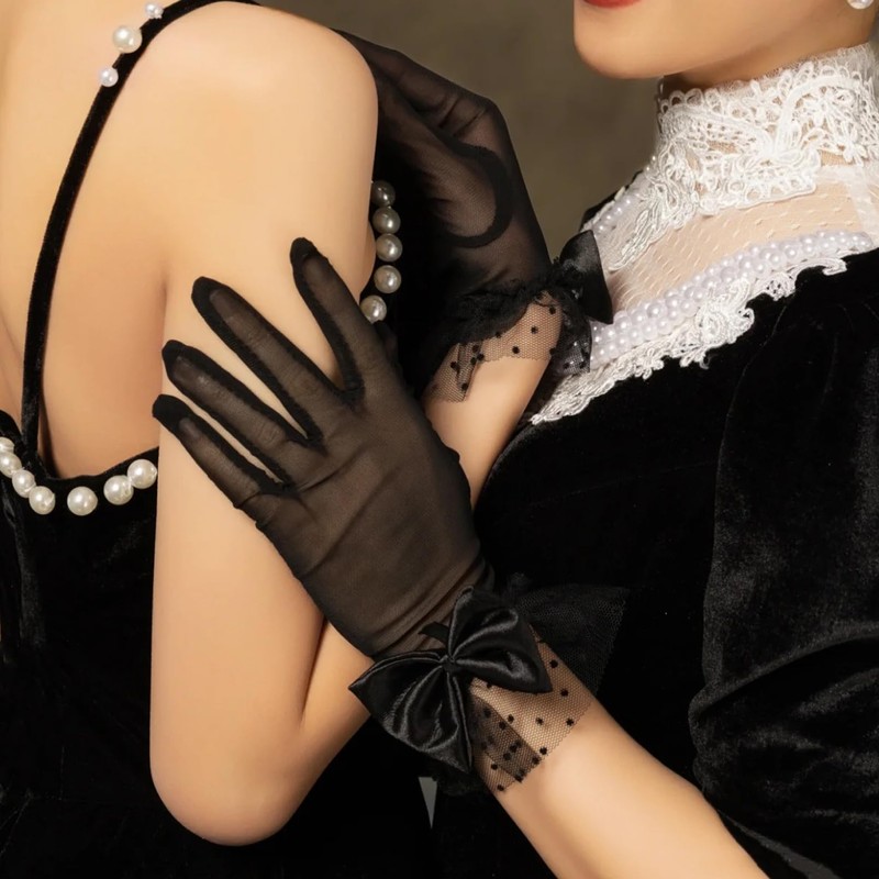Eeuwigegelofte Lace Gloves Wedding Tea Party Gloves for Women, Bow