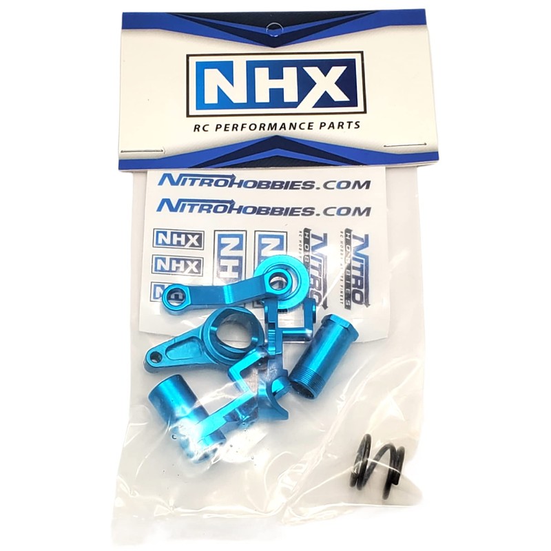 NHX RC Aluminum Steering Bellcrank Set - Blue for Traxxas