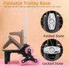 Lightweight Foldable Backpack Trolley – Black 3-Wheel Rolling Hand Truck